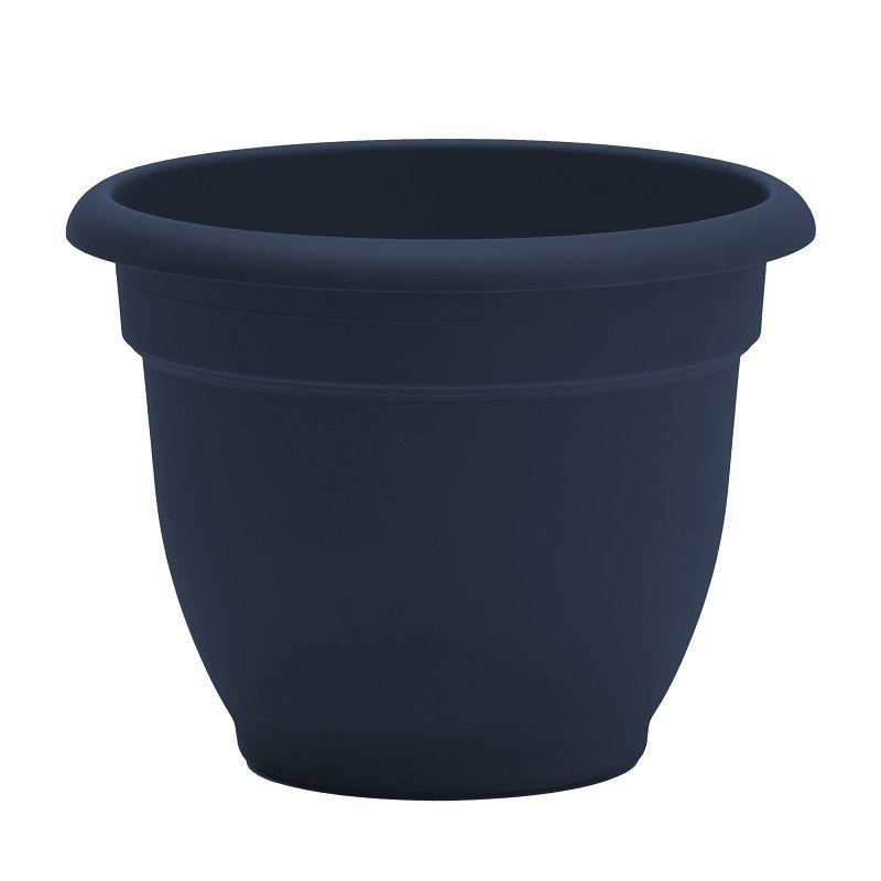 Bloem Ariana Series AP0670 Planter, 6-1/2 in Dia, 5-1/4 in H, Round, Elegant, Traditional Design, Resin, Navy (Pack of 10)