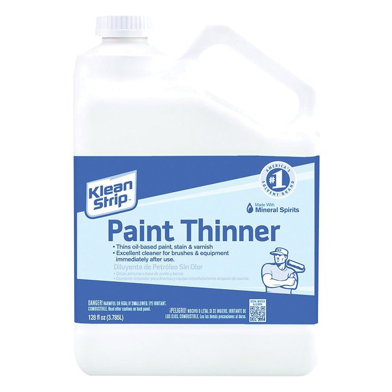 Klean Strip GKPT94400CB Paint Thinner, Water White, 1 gal, Can, Liquid, Aromatic Hydrocarbon (Pack of 4)