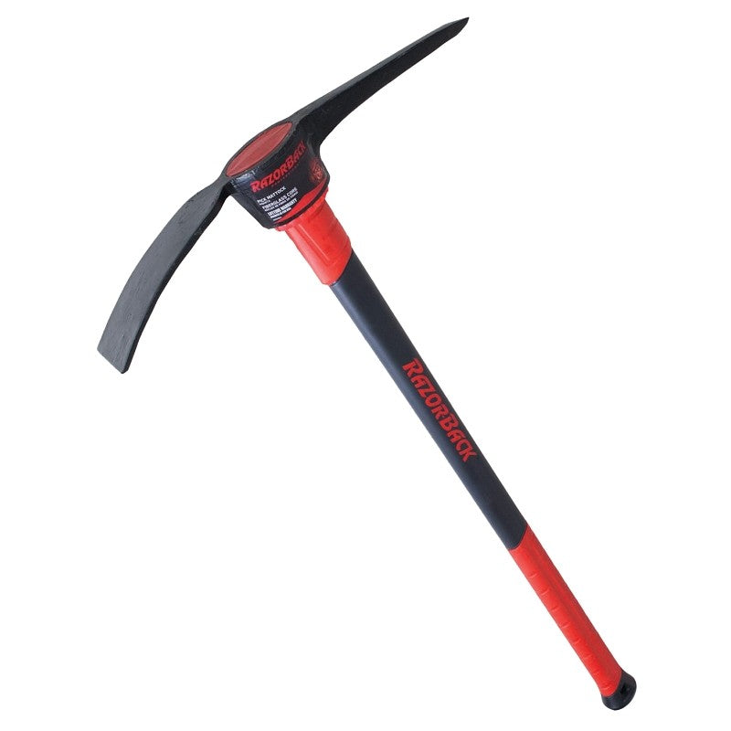 Razor-Back 4118000 Pick Mattock, 18-1/4 in L Blade, 3-1/2 in W Blade, Fiberglass Handle, 34.26 in OAL