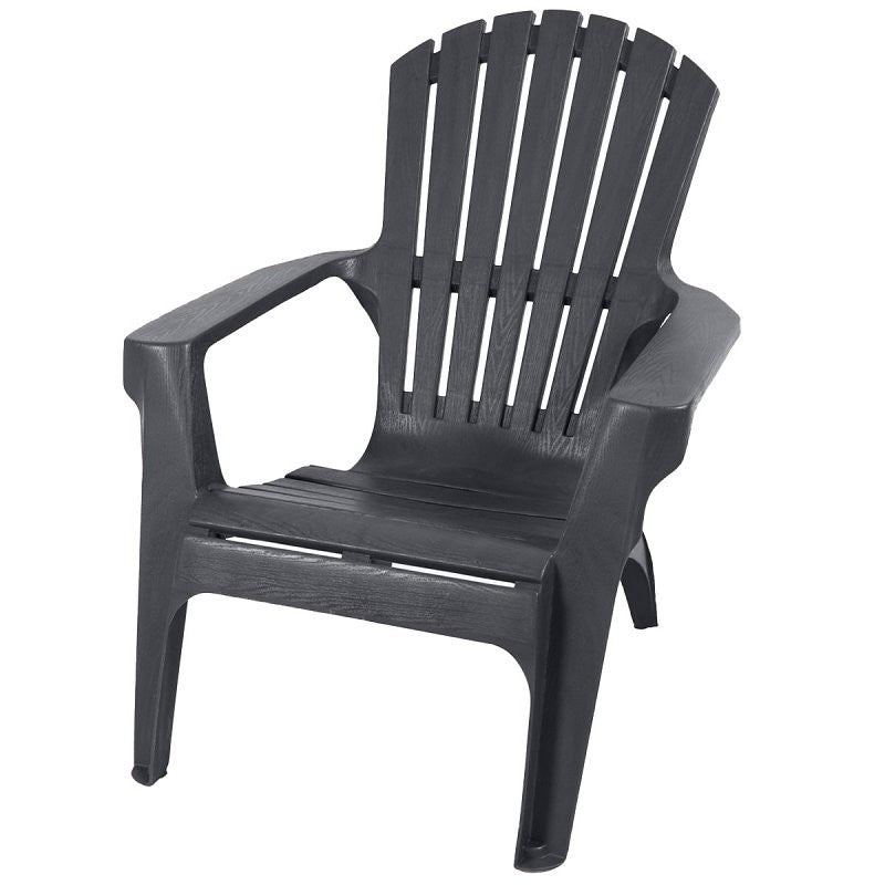 Gracious Living Adirondack Series 11497-22 Chair, Polypropylene Seat, Polypropylene Frame, Flat Gray Frame