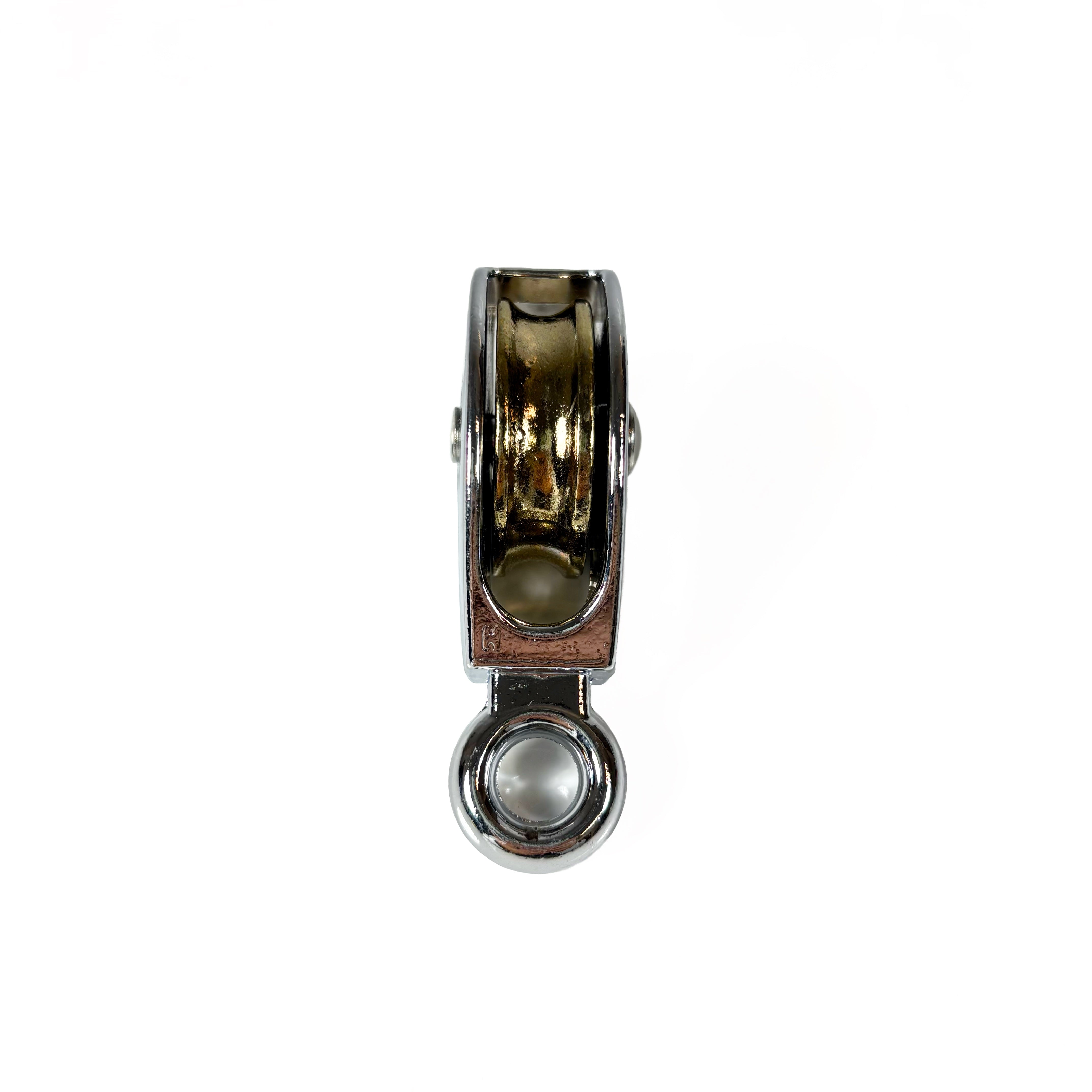 Fixed Eye Single Pulley 1-1/2 Inch Bright Chrome Plated Die Cast Body