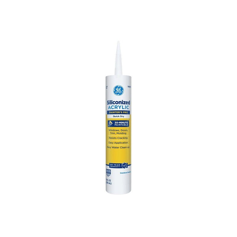 GE Max Shield Painter’s Pro 2737291 Advanced Polymer Sealant, White, 24 hr Curing, 10.1 fl-oz Cartridge