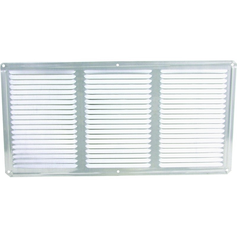 Master Flow EAC16X8 Undereave Vent, 8 in L, 16 in W, 65 sq-ft Net Free Ventilating Area, Aluminum, Mill (Pack of 36)