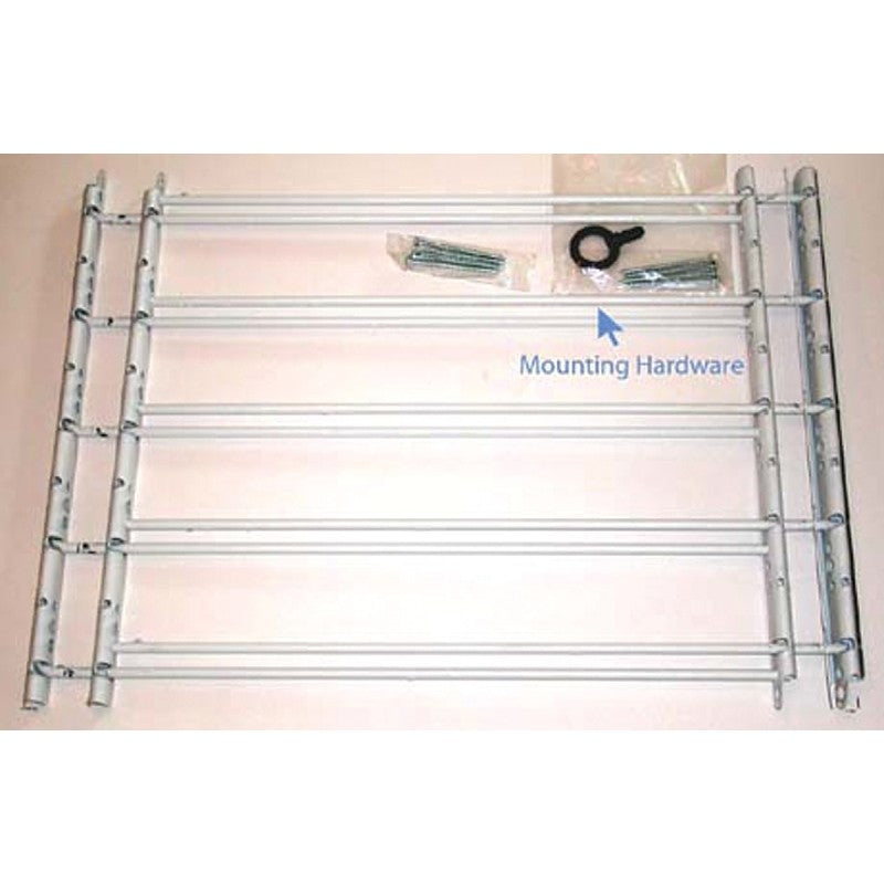 John Sterling 1130 Series 1135 Window Guard, 24 to 42 in W, 18 in H, Steel, White, 16-5/16 in Bar, 5-Bar (Pack of 2)