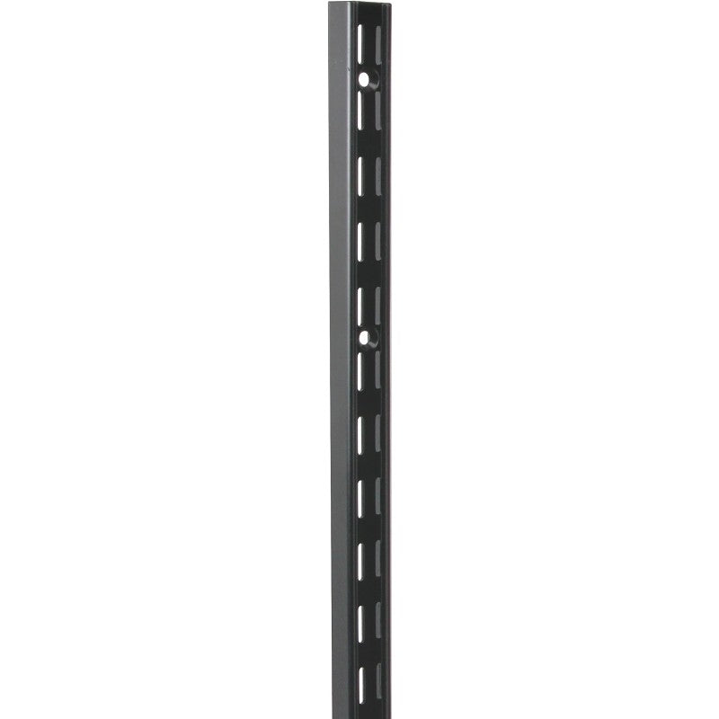 Knape & Vogt 82 BLK 48 Series Shelf Standard, Black, 450 lb, 14 ga Thick Material, 1-1/16 in W, 48 in H, Steel (Pack of 10)