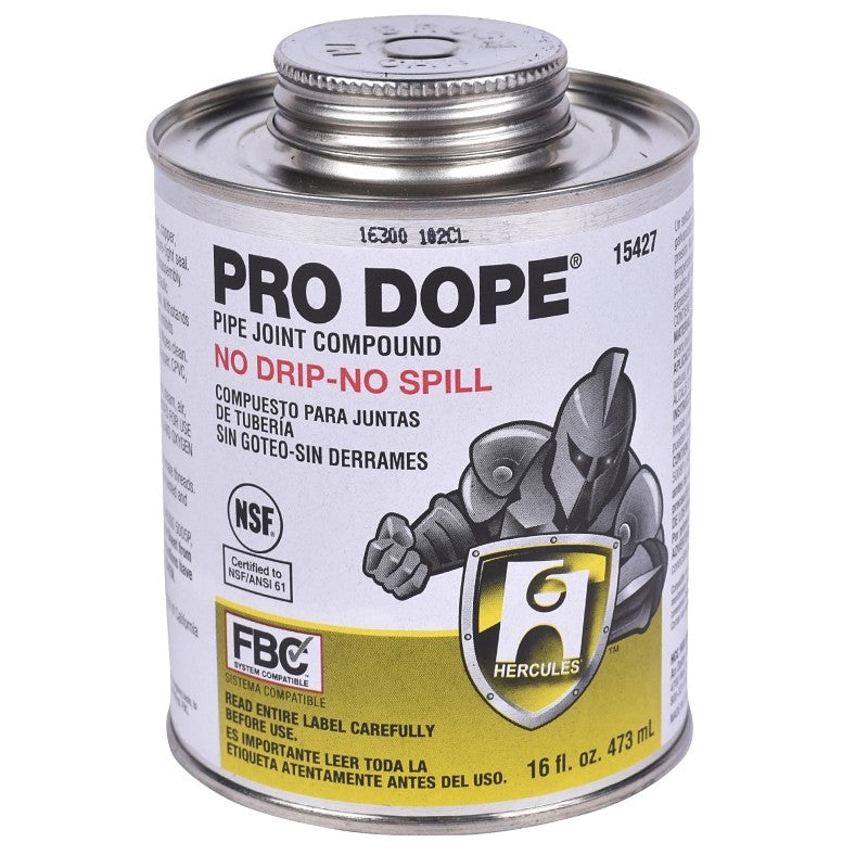 Hercules PRO DOPE 15427 Thread Sealant, 16 oz, Can, Liquid, Paste, Gray