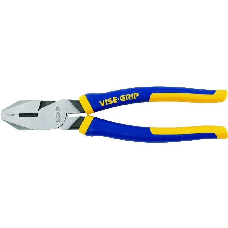 Irwin 2078209 Lineman's Plier, 9-1/2 in OAL, Cushion Grip Handle, 1-1/4 in W Jaw, 1-9/16 in L Jaw