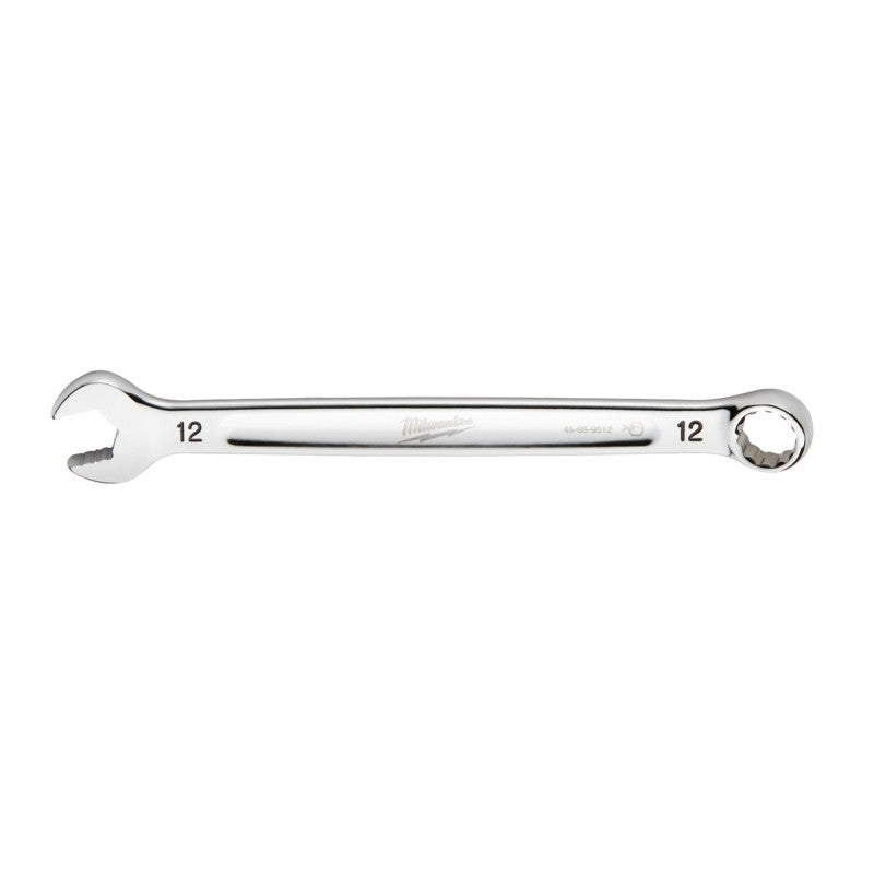 Milwaukee 45-96-9512 Combination Wrench, Metric, 12 mm Head, 6.77 in L, 12-Point, Steel, Chrome