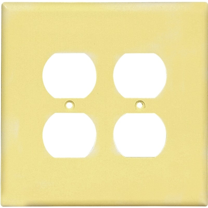 Eaton Wiring Devices 2750V-BOX Receptacle Wallplate, 5-1/4 in L, 5-5/16 in W, 2 -Gang, Thermoset, Ivory (Pack of 10)