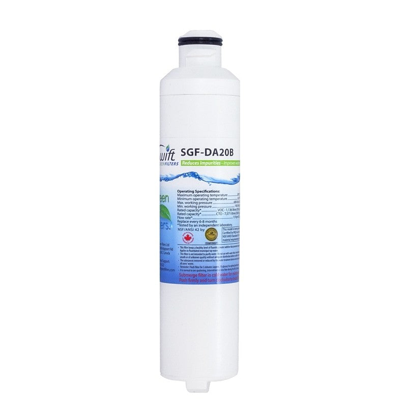 Swift Green Filters SGF-DA20B Refrigerator Water Filter, 2 in Dia, 8-3/4 in, 0.5 gpm, 0.5 um Filter