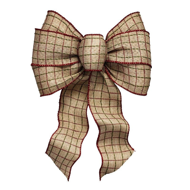 Holidaytrims 6127 Deluxe Bow, Rustic Plaid Design, Fabric (Pack of 12)