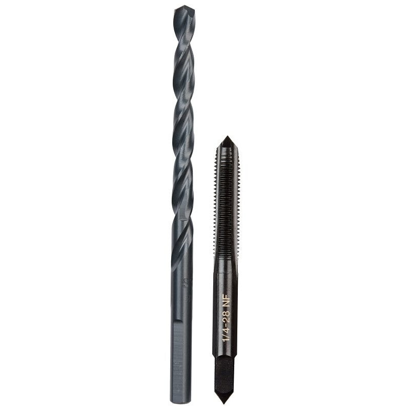 Milwaukee 49-57-5538 Drill and Tap Bit, HCS, Black Oxide, Specifications: 1/4-28 NF Straight Flute Plug Tap, #3 Drill