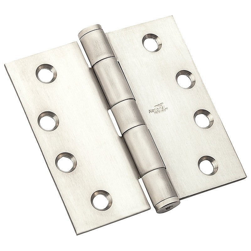 National Hardware 191 Series N236-150 Standard Weight Template Hinge, 4 in H Frame Leaf, Steel, Satin Stainless Steel
