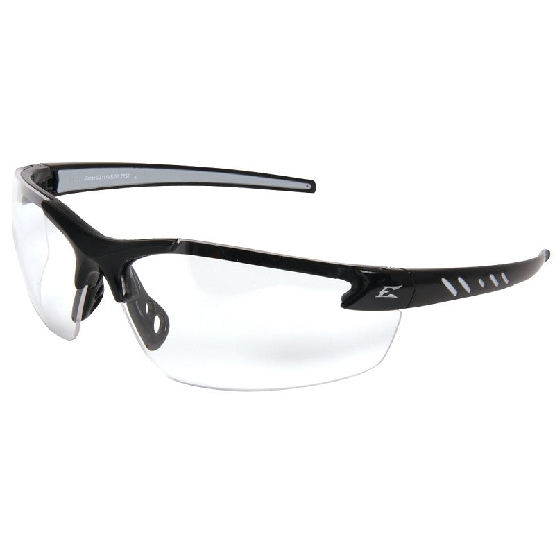 Edge DZ111-G2/DZ111 Non-Polarized Safety Glasses, Clear Lens, Black Frame, Unisex, Polycarbonate Lens, Nylon Frame