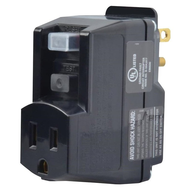 CCI 2762 GFCI Surge Protector, 120 V, 15 A, 1 -Outlet, Black/Yellow