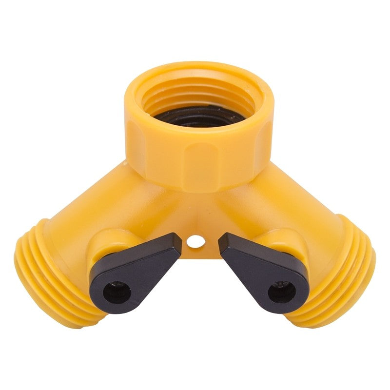Landscapers Select GC5113L Y-Connector, Female and Male, Plastic, Yellow, For: Garden Hose and Faucet
