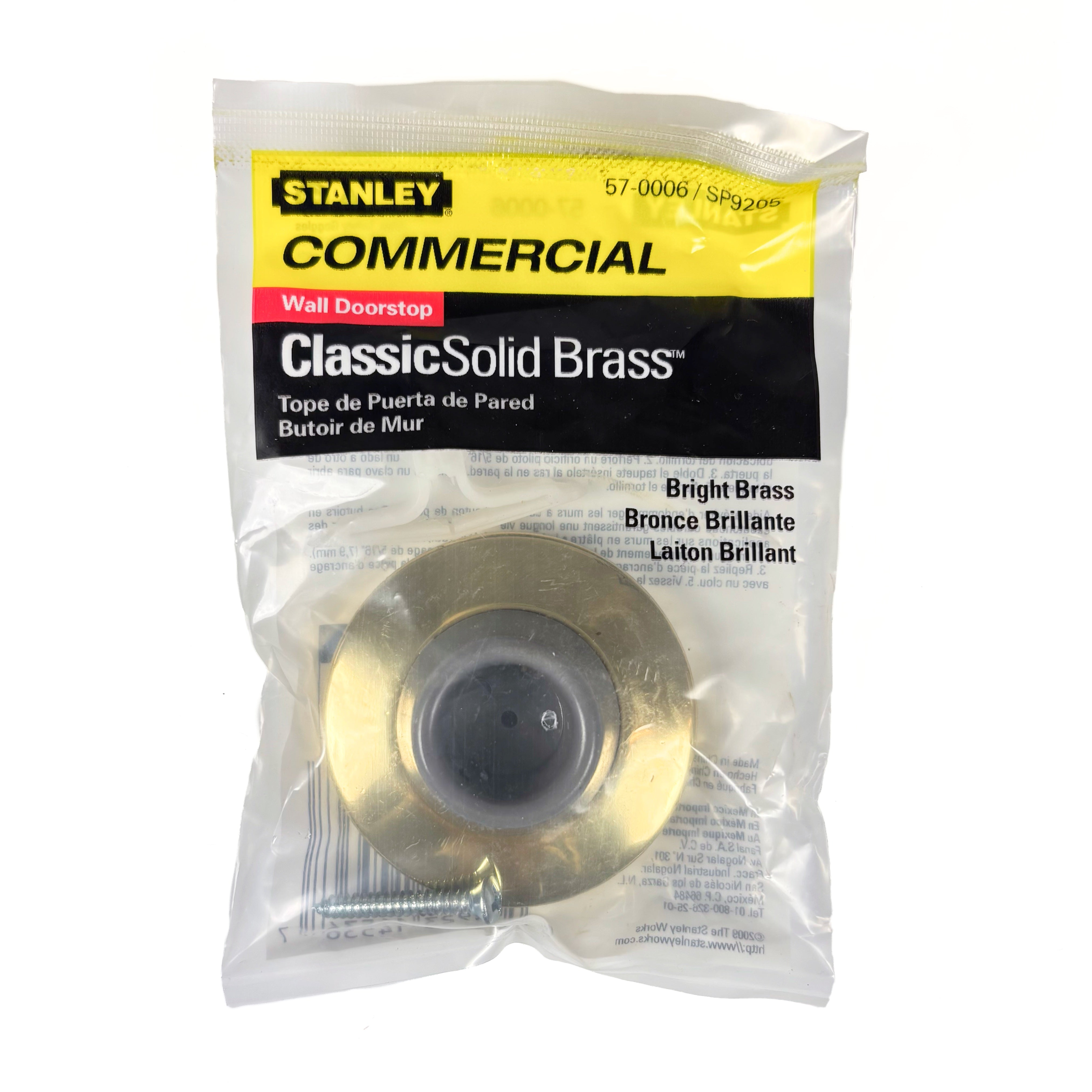 Commercial Concave Wall Door Stop 2-1/2 Inch Bright Brass (POS)