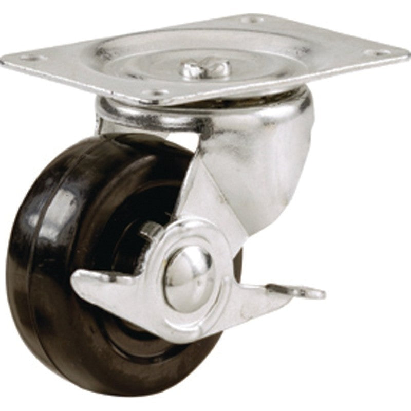Shepherd Hardware 9510 Swivel Caster, 2-13/16 x 3-7/8 in Plate, 4 in L x 2.8 in W x 3 in H Dimensions, 1-1/8 in W Wheel