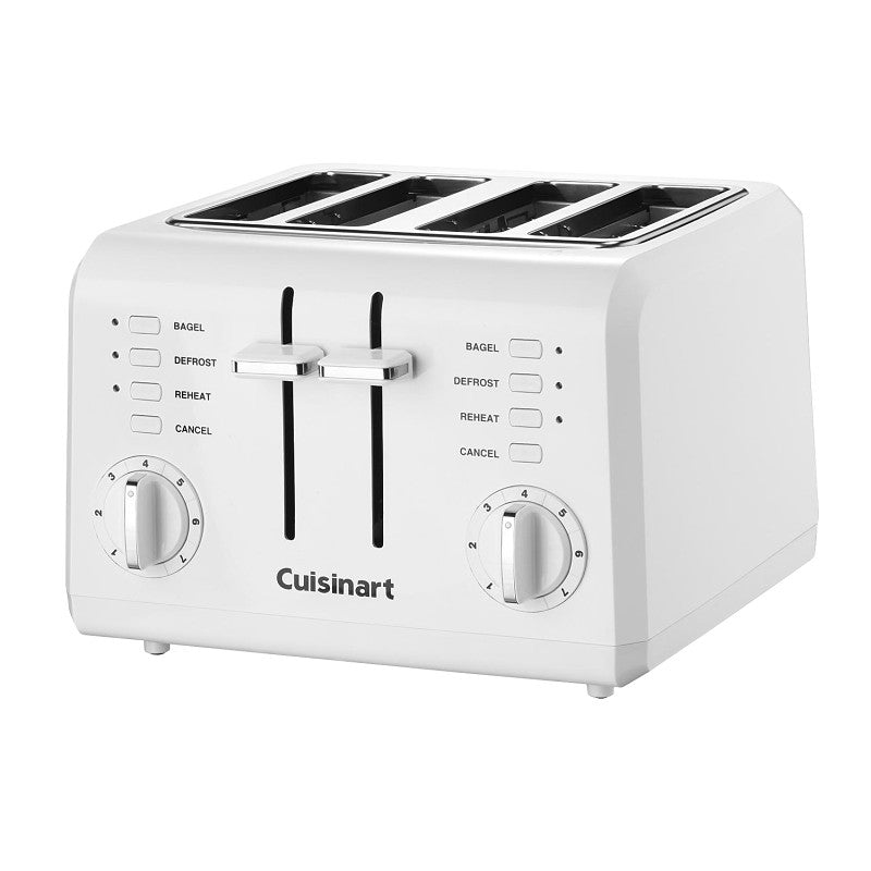 Cuisinart CPT-142P1 Toaster, 850 W, 4 Slice/Hr, Browning Control, Plastic, White
