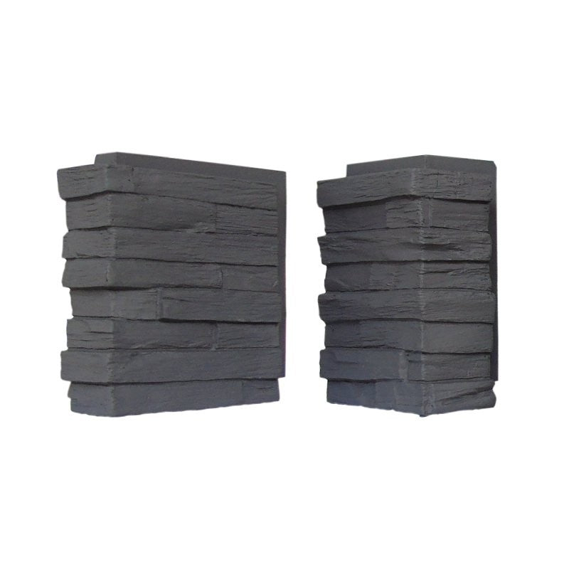 DuraKwik Stone 301CMC Siding Corner, 13 in L, 10 in W, 4 in Thick, Interlocking Edge, Slatestones Contemporary Profile
