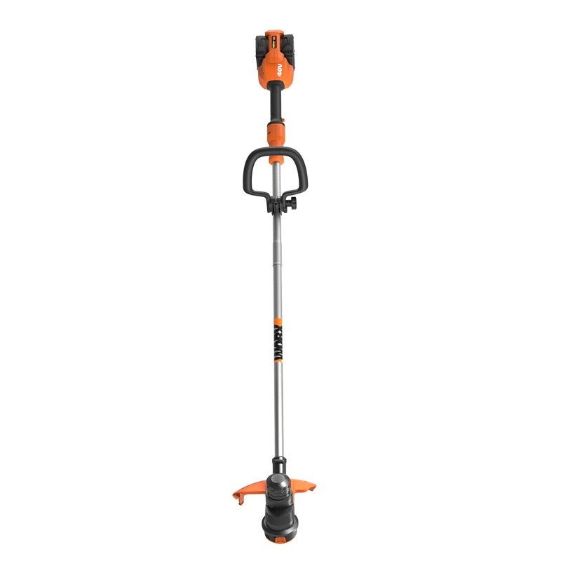 Worx WG183 Cordless String Trimmer, Battery Included, 2 Ah, 40 V, 0.065 in Dia Line, Adjustable, Auxiliary Handle