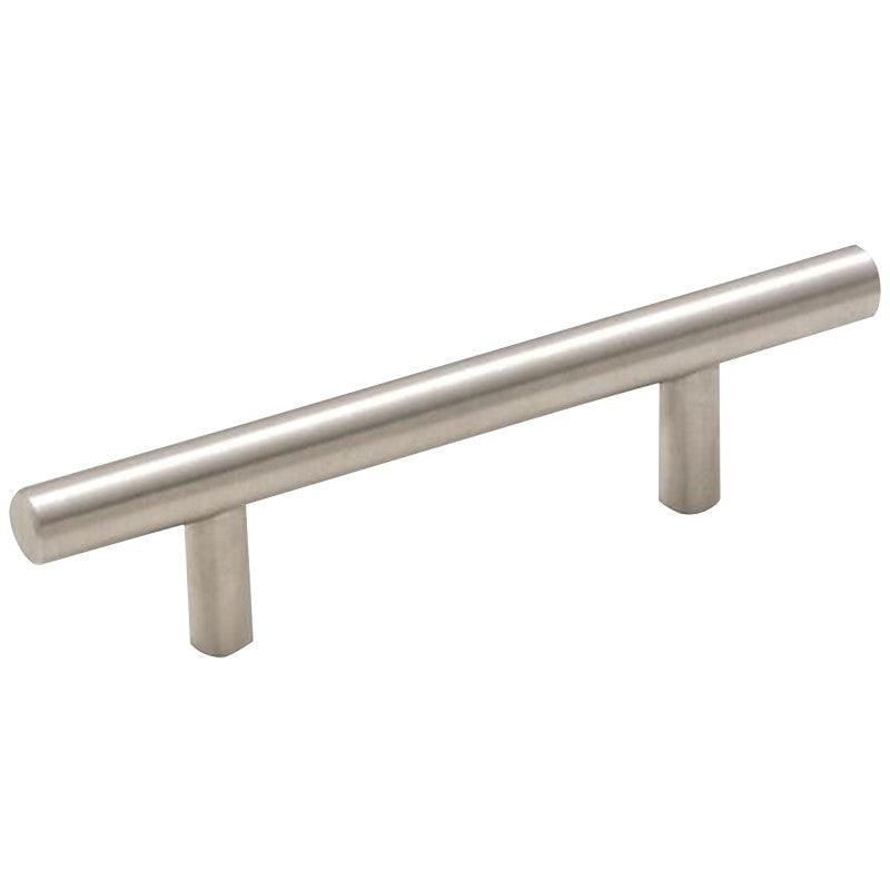 Amerock Bar Pulls Series BP19010CSG9 Cabinet Pull, 5-3/8 in L Handle, 1-3/8 in Projection, Carbon Steel, Sterling Nickel