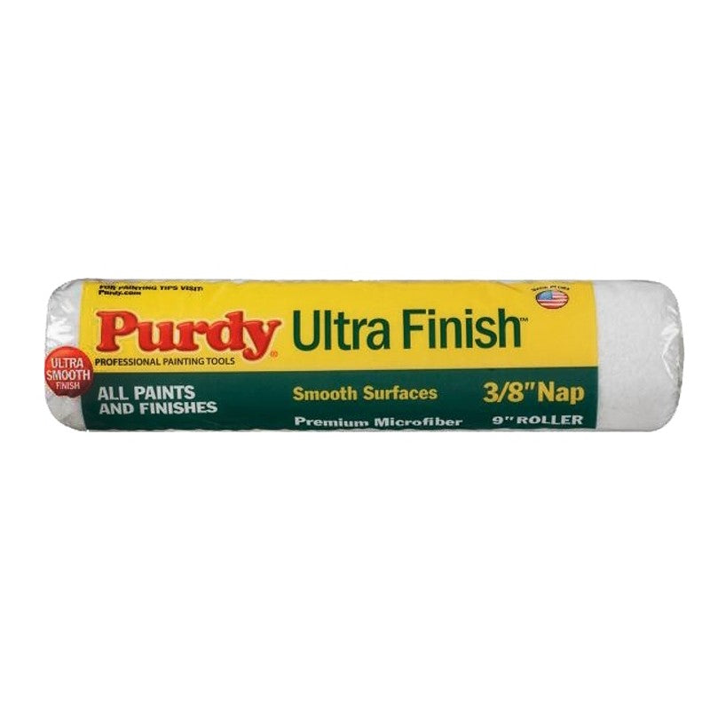 Purdy Ultra Finish 140678092 Roller Cover, 3/8 in Thick Nap, 9 in L, Microfiber Cloth Cover