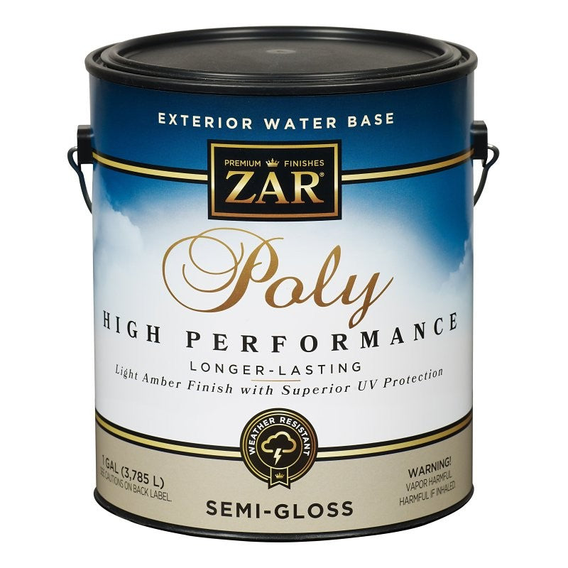 ZAR 34213 Exterior Polyurethane, Semi-Gloss, Amber, Liquid, 1 gal, Can (Pack of 2)