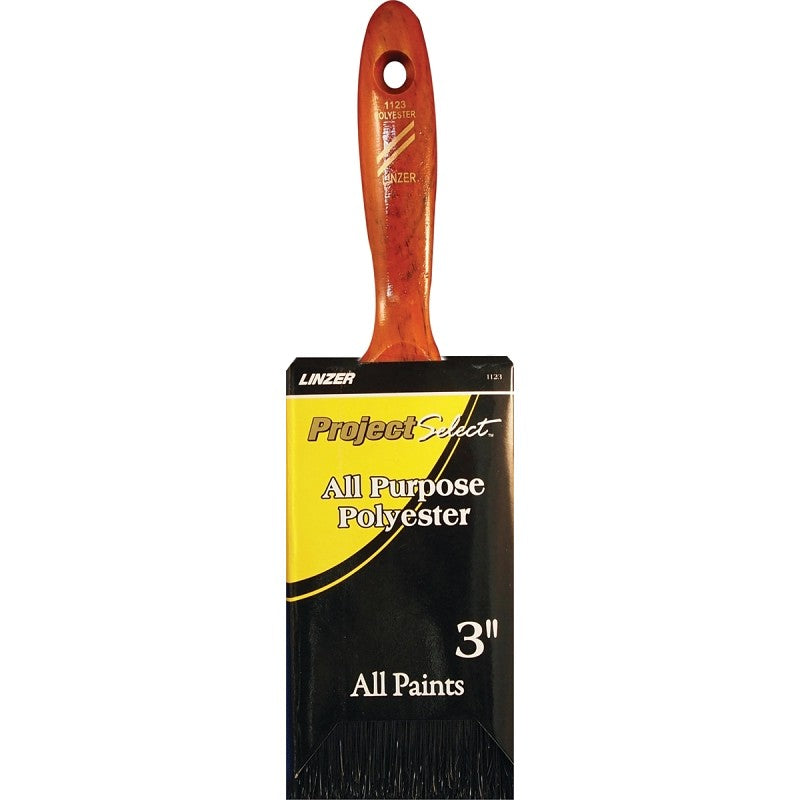 Linzer WC1123-3 Paint Brush, 3 in W, 3-1/2 in L Bristle, Polyester Bristle, Beaver Tail Handle
