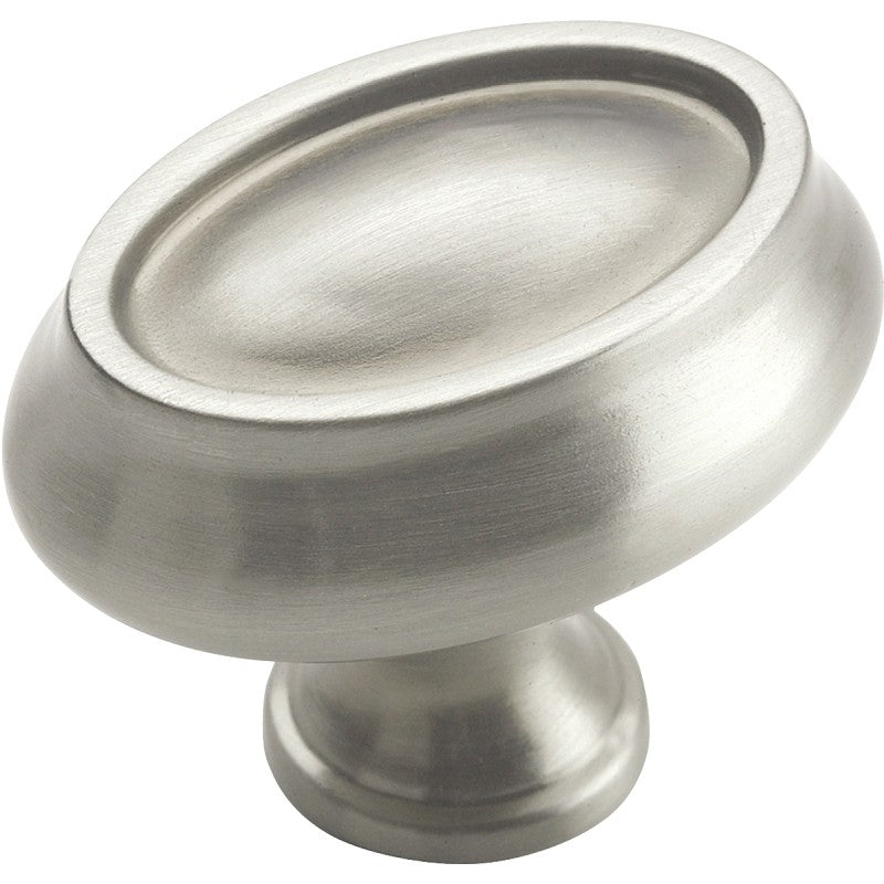 Amerock BP26127G10 Cabinet Knob, 1-3/16 in Projection, Traditional, Zinc, Satin Nickel