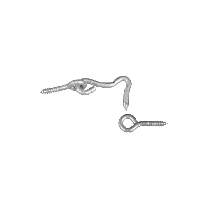 National Hardware V2000 Series N117-820 Hook and Eye, 1 in L Dimensions, Steel, Zinc, 2/PK
