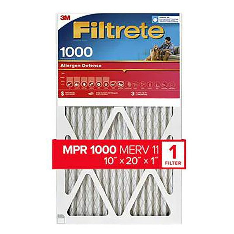 Filtrete 9807-4 Air Filter, 20 in L, 10 in W, 11 MERV, 1000 MPR, Polypropylene Frame (Pack of 4)