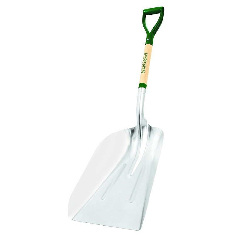 Landscapers Select PALY-14-OR Scoop, Aluminum Blade, Wood Handle, Ergonomic D-Grip Handle