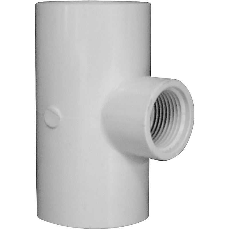 IPEX 035870 Reducing Tee, 1-1/4 x 1-1/4 x 3/4 in, Socket x Socket x FNPT, PVC, White, SCH 40 Schedule