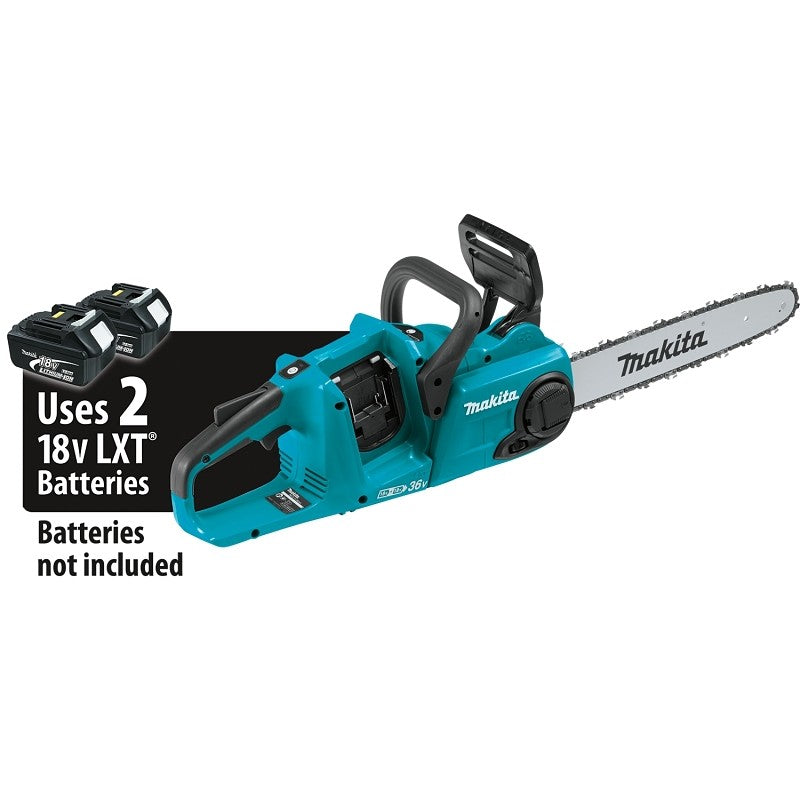 Makita XCU03Z Cordless Chainsaw, Tool Only, 5 Ah, 36 V, Lithium-Ion, 14 in L Bar, 3/8 in Pitch, Soft-Grip Handle