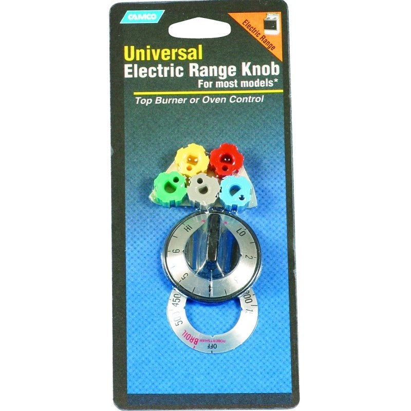 Camco USA 00913 Burner Knob Kit, Includes: (2) Peel, Adapter, Insert, Knob and Stick Overlays, Black