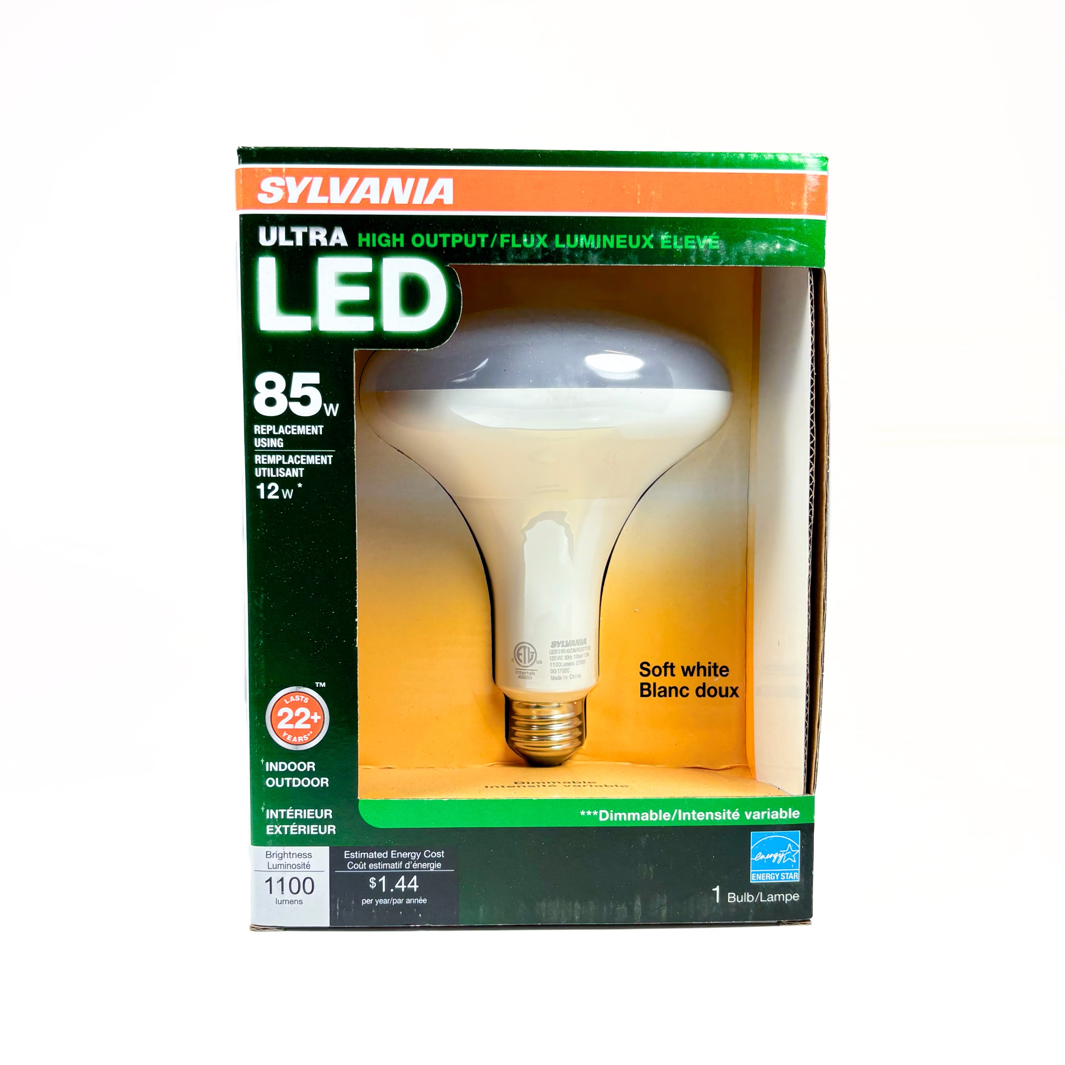 Dimmable 1100 Lumen 2700K Indoor Outdoor LED 12W Replacement R40 Flood Bulb For 85W