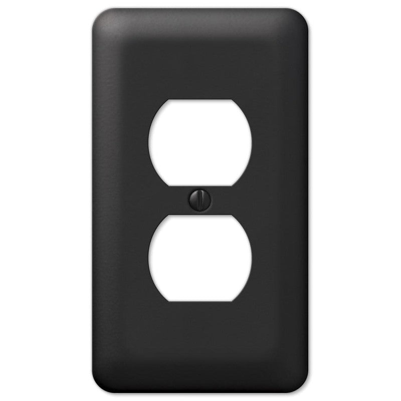 Amerelle Devon 935DBK Series Wallplate, Duplex, 5 in L, 2-13/16 in W, 1-Gang, Steel, Black (Pack of 6)