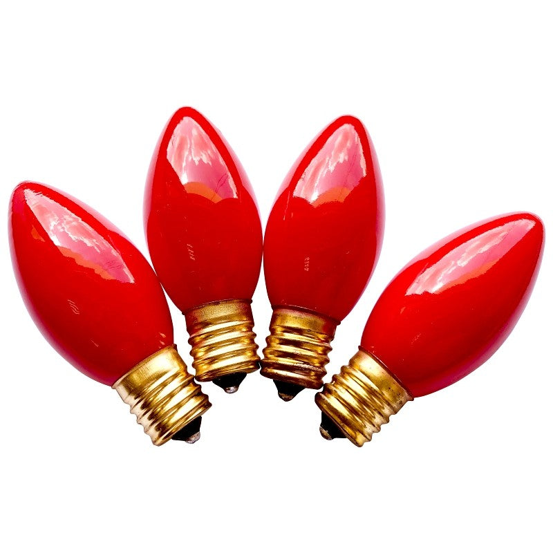 Hometown Holidays 16480 Replacement Bulb, 7 W, Intermediate Lamp Base, Incandescent Lamp, Ceramic Red Light (Pack of 25)