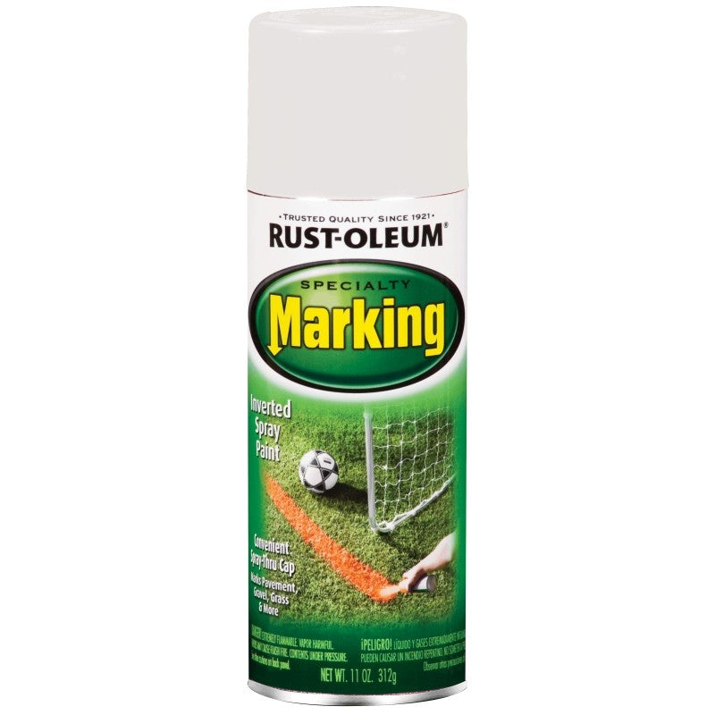 Rust-Oleum 1985830 Inverted Marking Spray Paint, Flat, White, 11 oz, Can