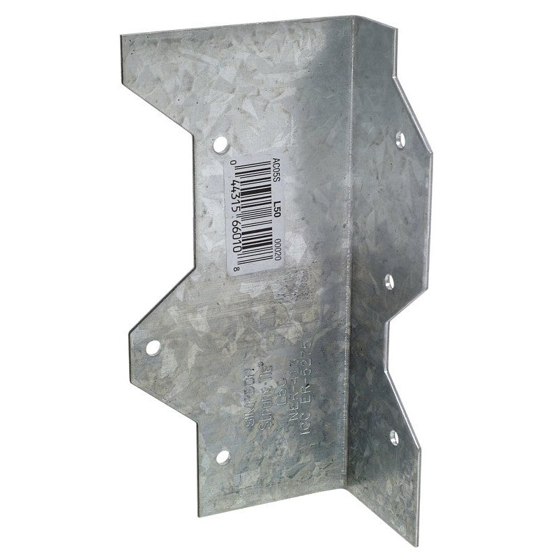 Simpson Strong-Tie L L50Z Reinforcing Angle, 5 in H, Steel, ZMAX (Pack of 100)
