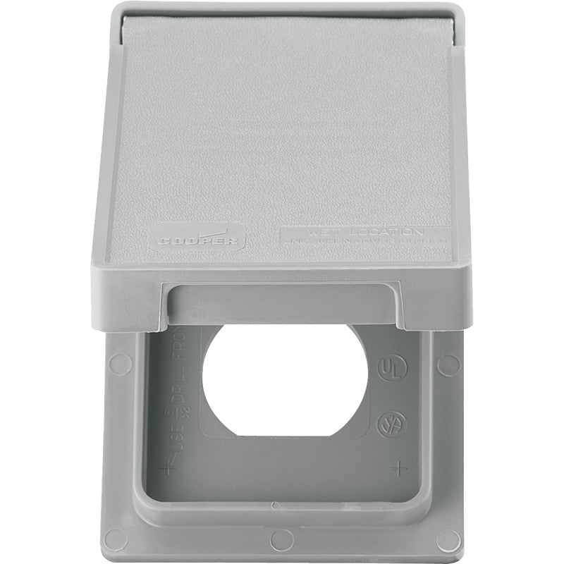 Eaton Wiring Devices S2962 Cover, 7 in L, 4-1/2 in W, Rectangular, Thermoplastic, Electro-Plated, Gray