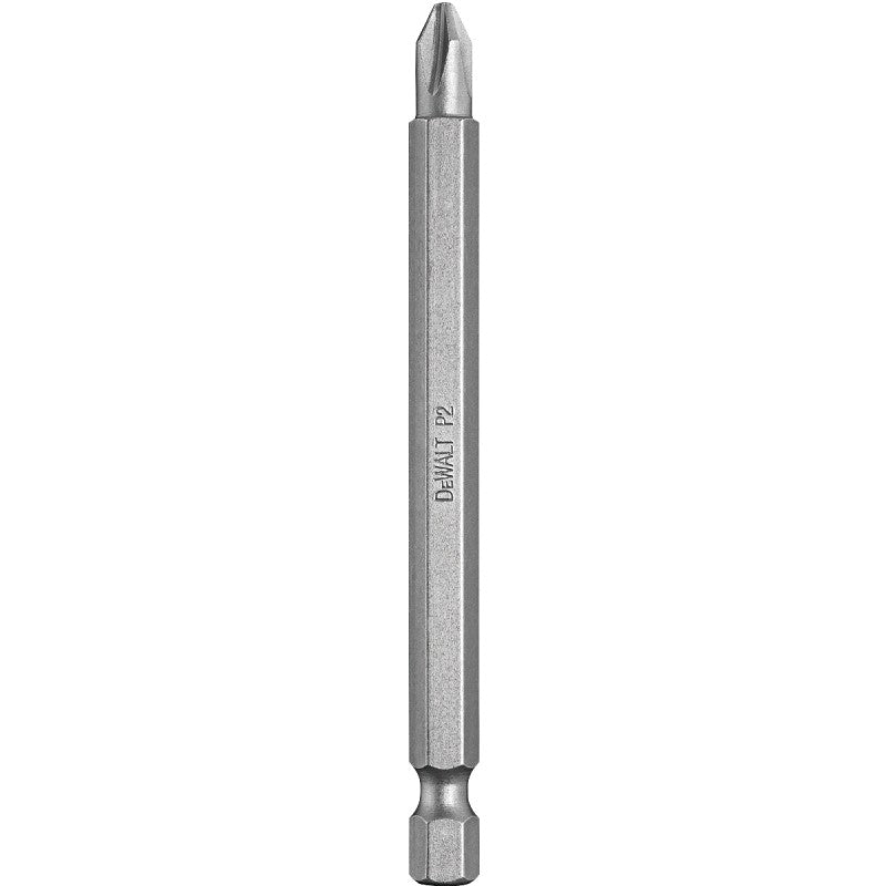 DEWALT DW2032 Power Bit, #2 Drive, Phillips Drive, 1/4 in Shank, Hex Shank, 3-1/2 in L, Steel