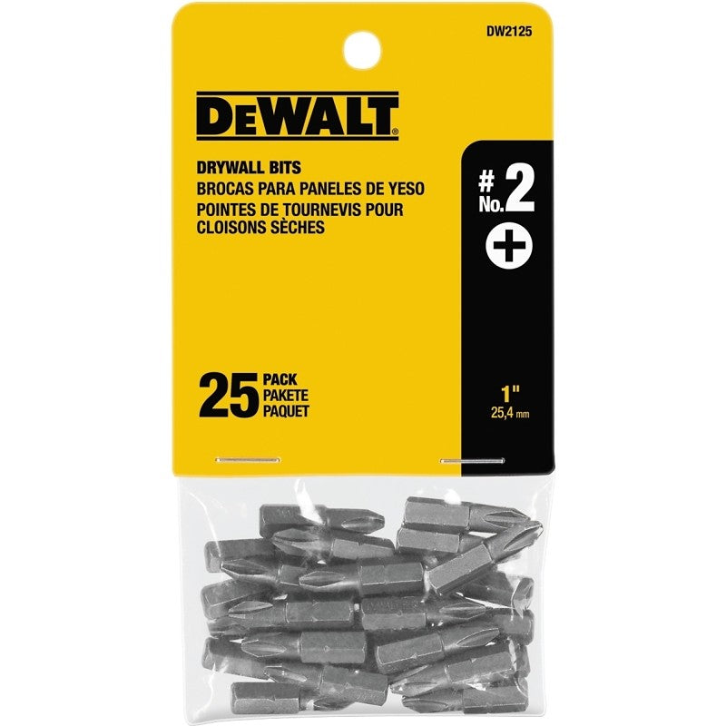 DEWALT DW2125 Screwdriver Bit, #2 Drive, Phillips Drive, 1 in L, Steel