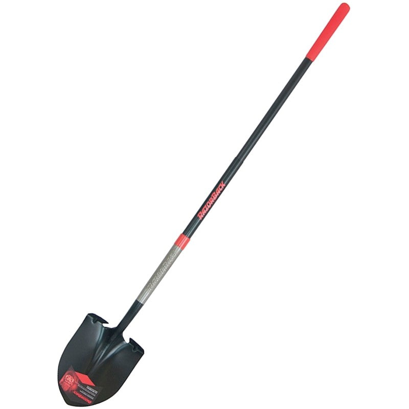 Razor-Back 2594400 Shovel, 9 in W Blade, 14 ga, Steel Blade, Fiberglass Handle, Long Handle, 57 in L Handle