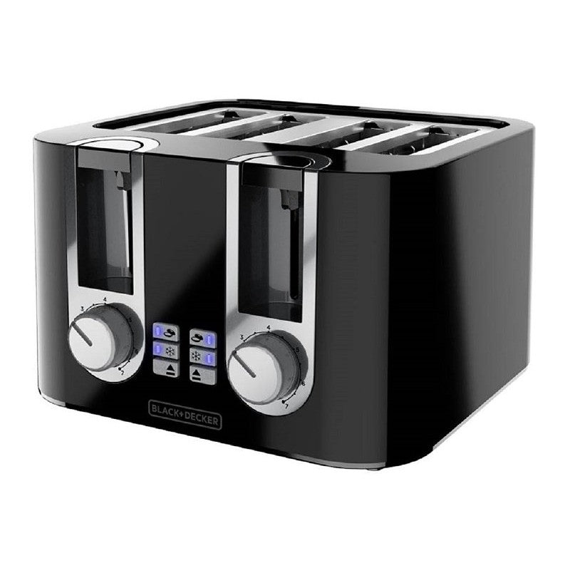 Black+Decker TR0045B Toaster, 850 W, 4 -Slice, 7, Black (Pack of 2)