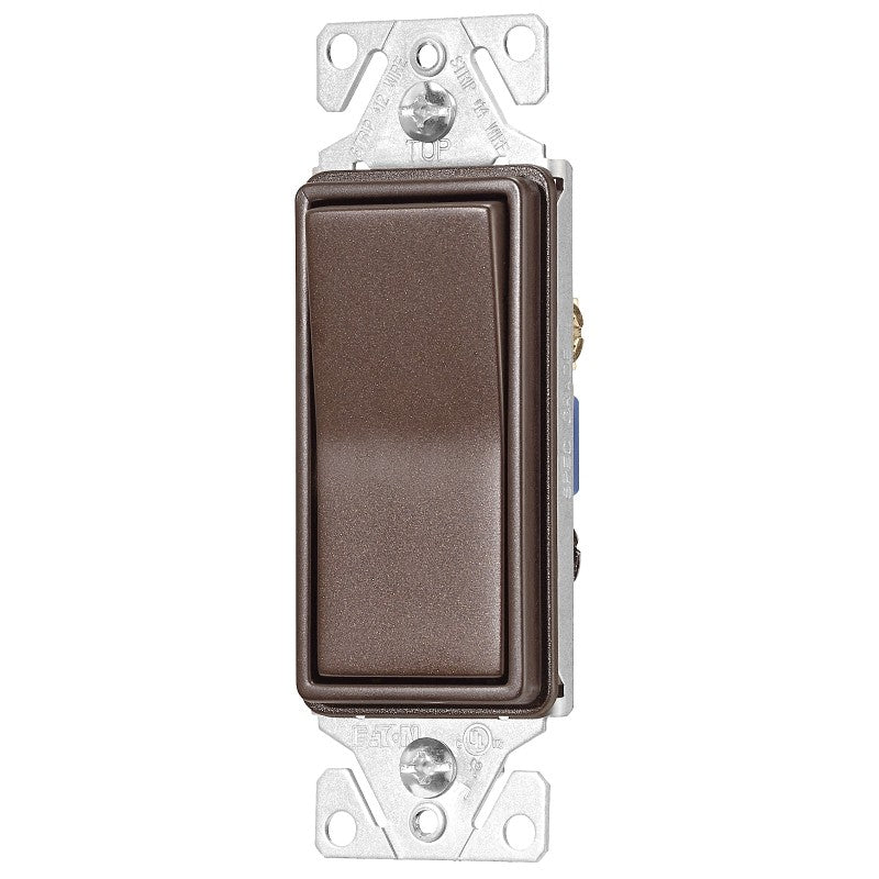 Eaton Wiring Devices 7500 Series 7503RB-K-L Rocker Switch, 15 A, 120/277 V, 3-Way, Thermoplastic Housing Material (Pack of 4)