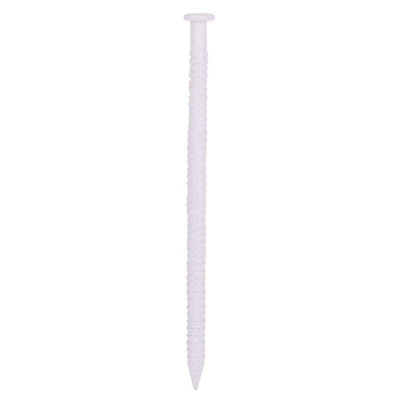 ProSource NTP-162-PS Panel Nail, 15D, 1-5/8 in L, Steel, Painted, Flat Head, Ring Shank, White (Pack of 4)
