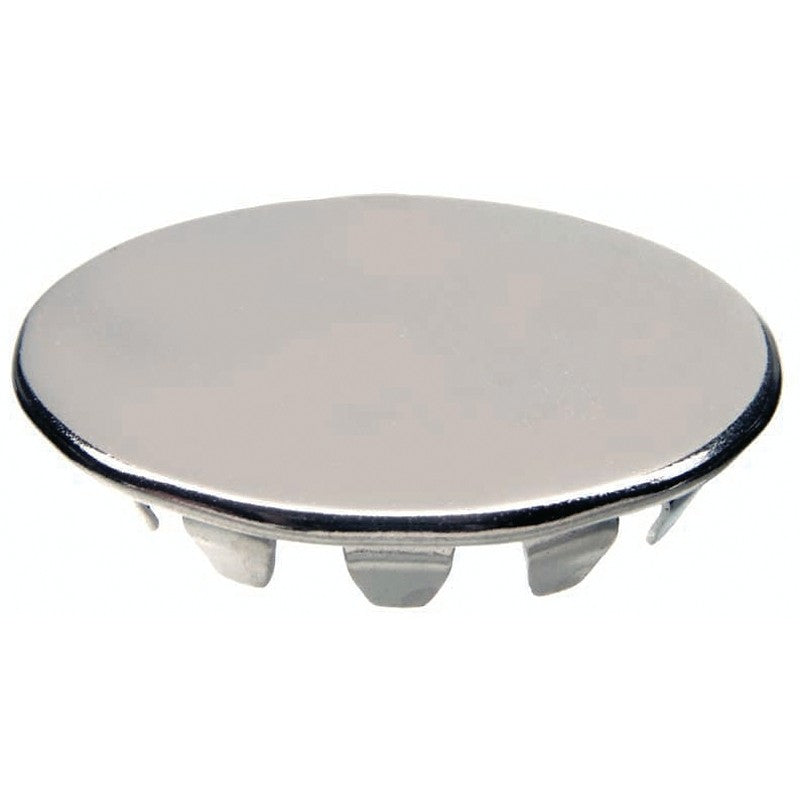 Danco 80246 Series Sink Hole Cover, 1.25 in OD x 0.12 in H Dimensions, Snap-In, Stainless Steel, Chrome Plated