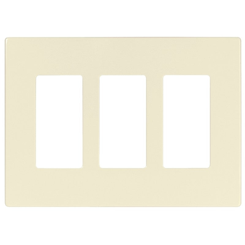 Eaton Cooper Wiring PJS PJS263LA Wallplate, 4.87 in L, 6-3/4 in W, 3 -Gang, Polycarbonate, Light Almond